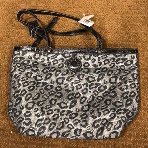 Coach silver cheetah purse